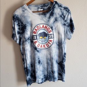 Badlands, South Dakota Tee - Blue Tie Dye